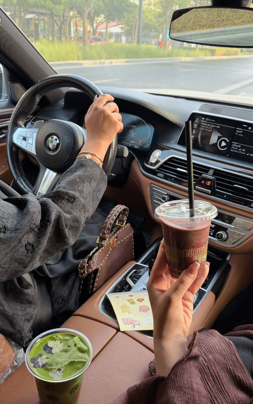 Vonka drinks enjoyed on a drive through Sharjah.